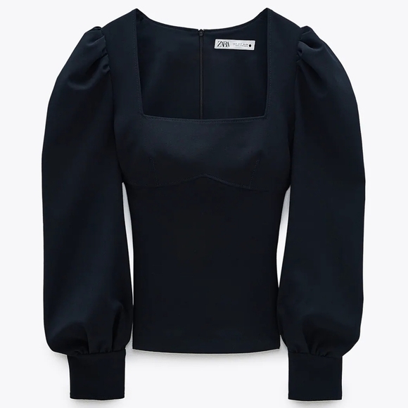 ZARA| VOLUMINOUS SLEEVE TOP - Picture 2 of 8